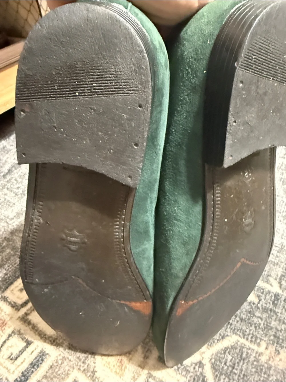 Giorgio Brutini Dark Green Suede Loafers